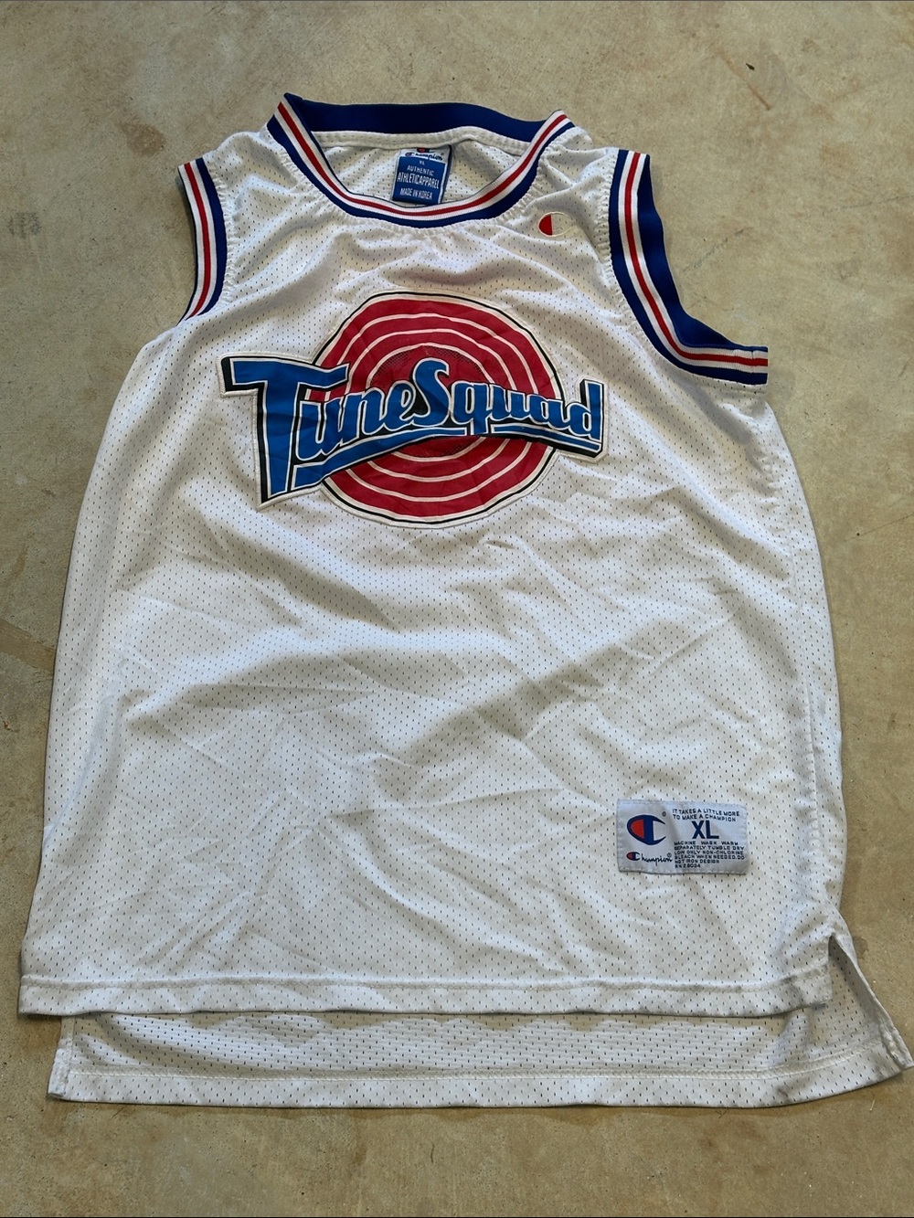 Champion adult White Tune Squad Jersey  - Basketball Tank extra large